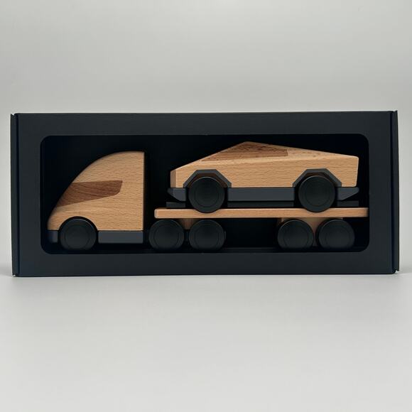 Tesla Semi + Cybertruck Wooden Playset Brand New - Picture 1 of 5